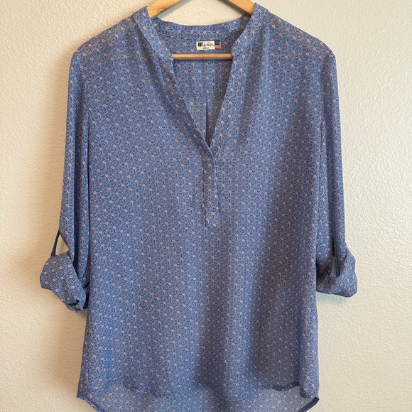 Kut from the Kloth Tops - Kut from the Kloth Blue and Pink Blouse